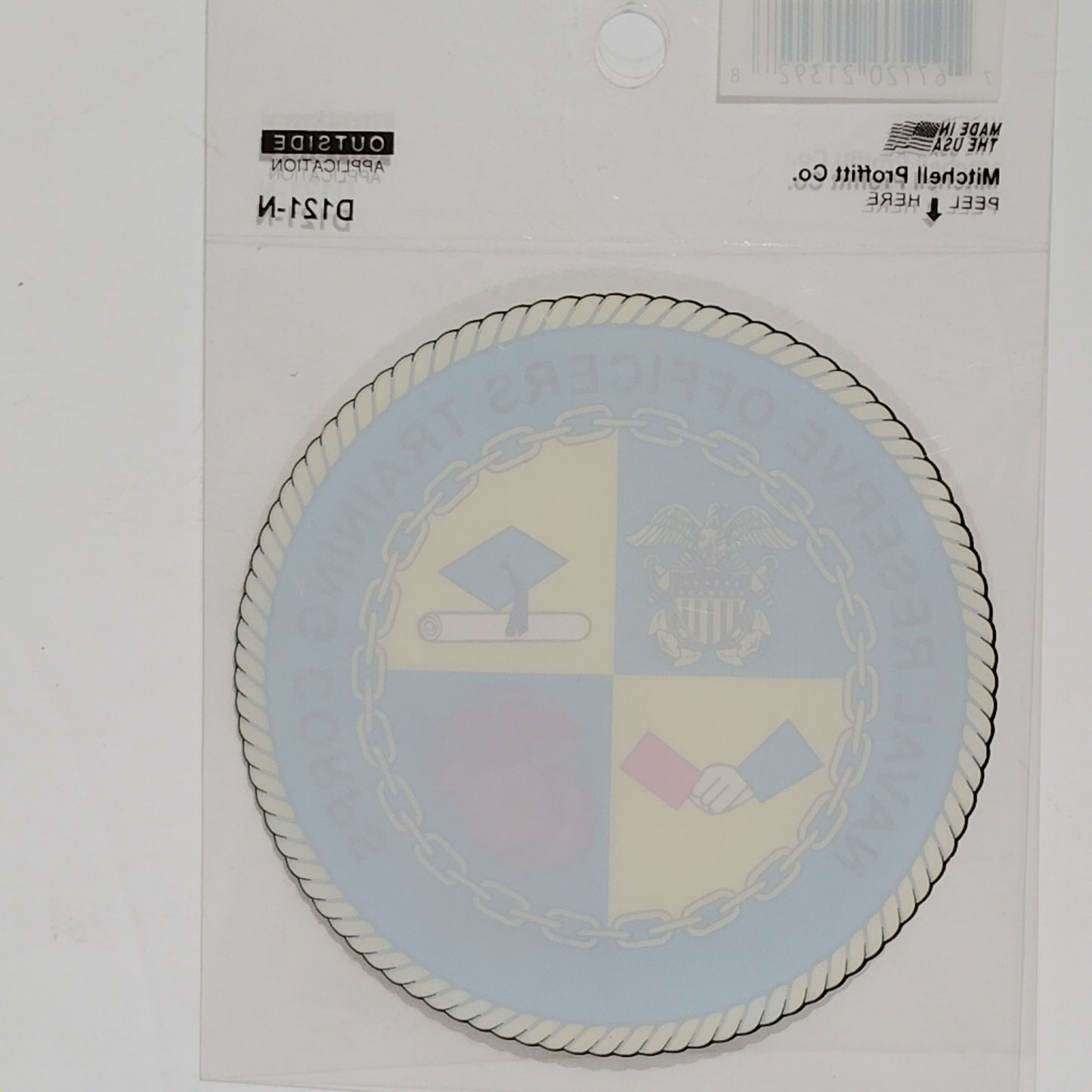 Naval ROTC Emblem Decal – 3.5" x 3.5" – Adhesive Back – Outside Window, D121-N