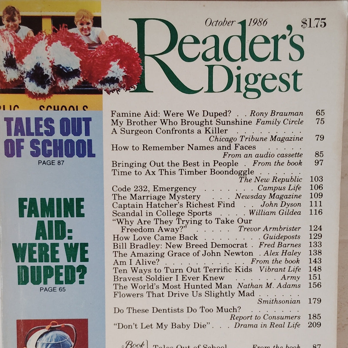 Reader's Digest October 1986 Tales Out of School 65th Year Vintage Magazine