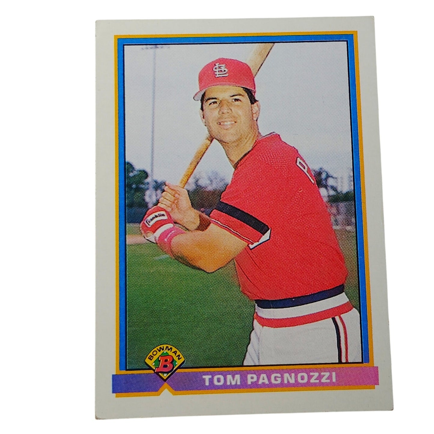 1991 Bowman Tom Pagnozzi #389 St. Louis Cardinals Catcher Baseball Card NM