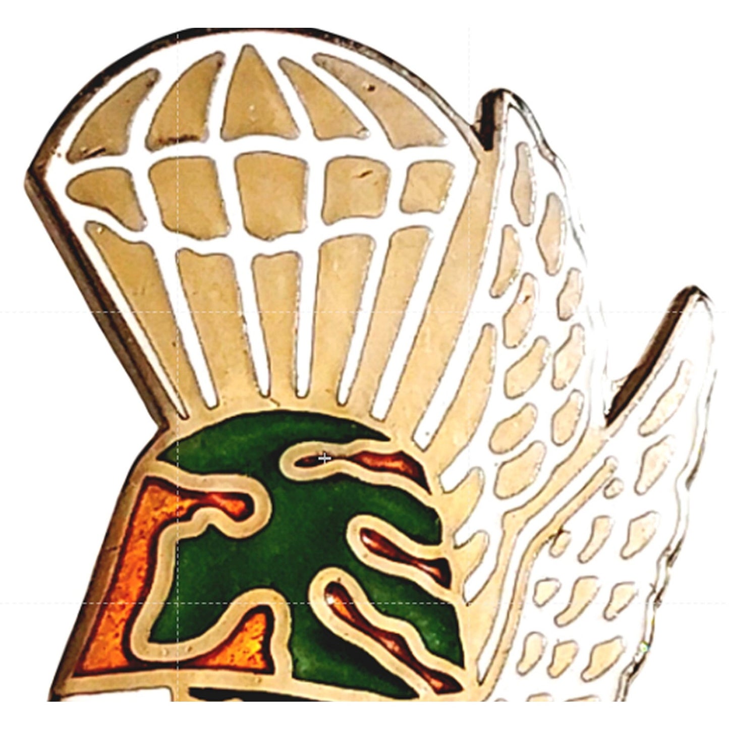 USMC Airborne Helmet Parachute Paratrooper Novelty Hat Lapel Pin 1‑1/8" × 1"