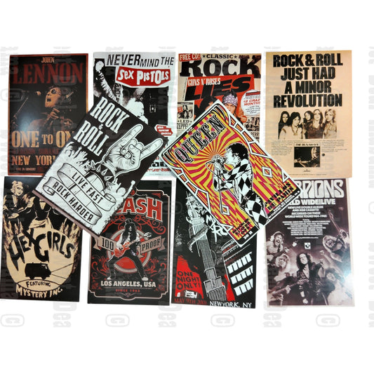 10-Piece Punk Rock Wall Collage Kit - Hip Hop, Rap, Rock & Roll - 6"x4" Posters