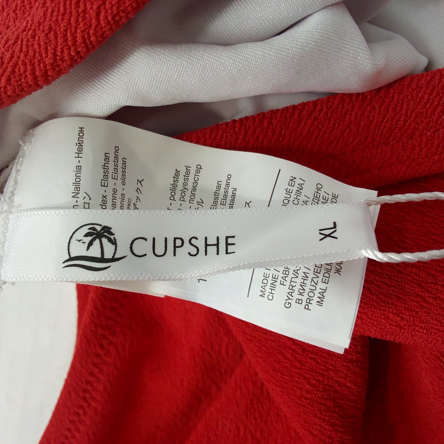 Cupshe Red High Waisted Bikini Bottoms Solid Swim Bottoms Women’s XL