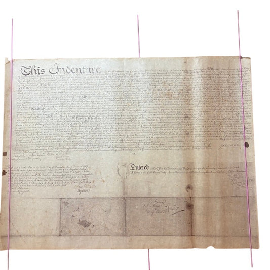 VTG Reproduction Land Deed Poster - Aged Beige & Brown Historical Document Art