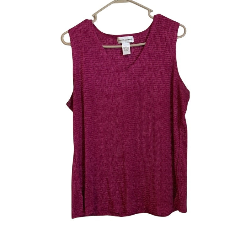 Draper's & Damon's L Pink Purple 3PC Tank Cardigan Pants Set Estate