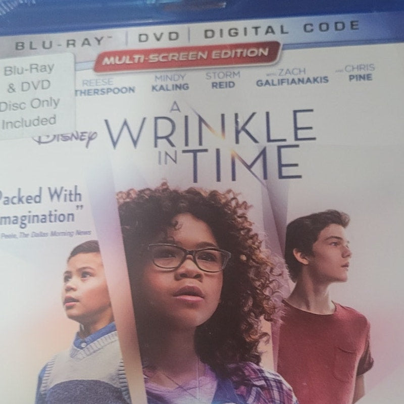A Wrinkle in Time Blu-ray DVD, Disney Sci-Fi Fantasy Movie Storm Reid Oprah 2018