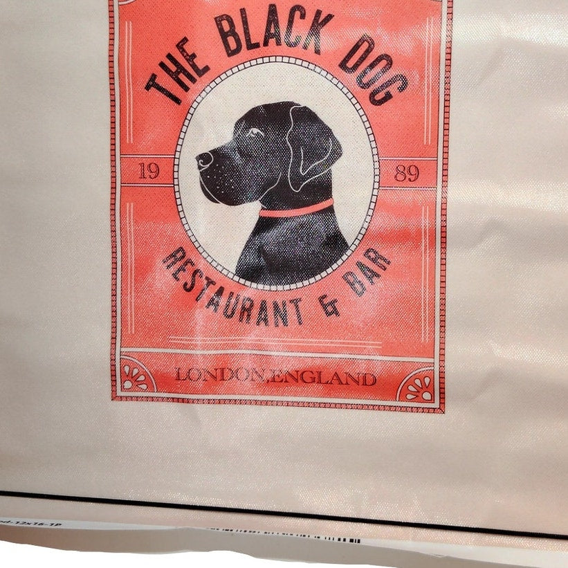 The Black Dog Restaurant & Pub Canvas Print  London England, Vintage Matchbox Design 12x16" Unframed