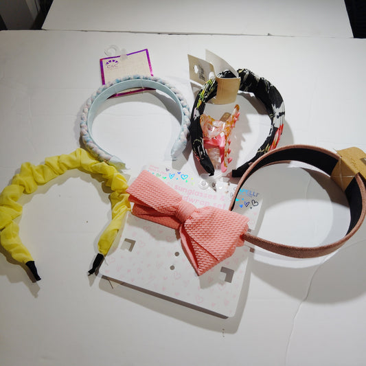 Lot of 6 Girl’s Hair Accessories, Mixed Styles & Colors, Headbands & Hair Pieces