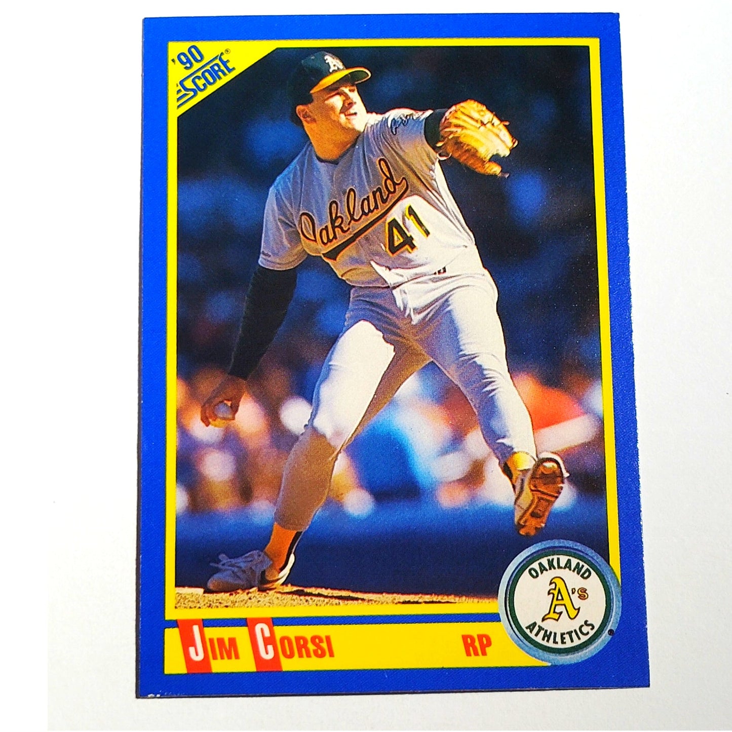 1990 Score Jim Corsi #553 Oakland Athletics Pitcher MLB Baseball EX