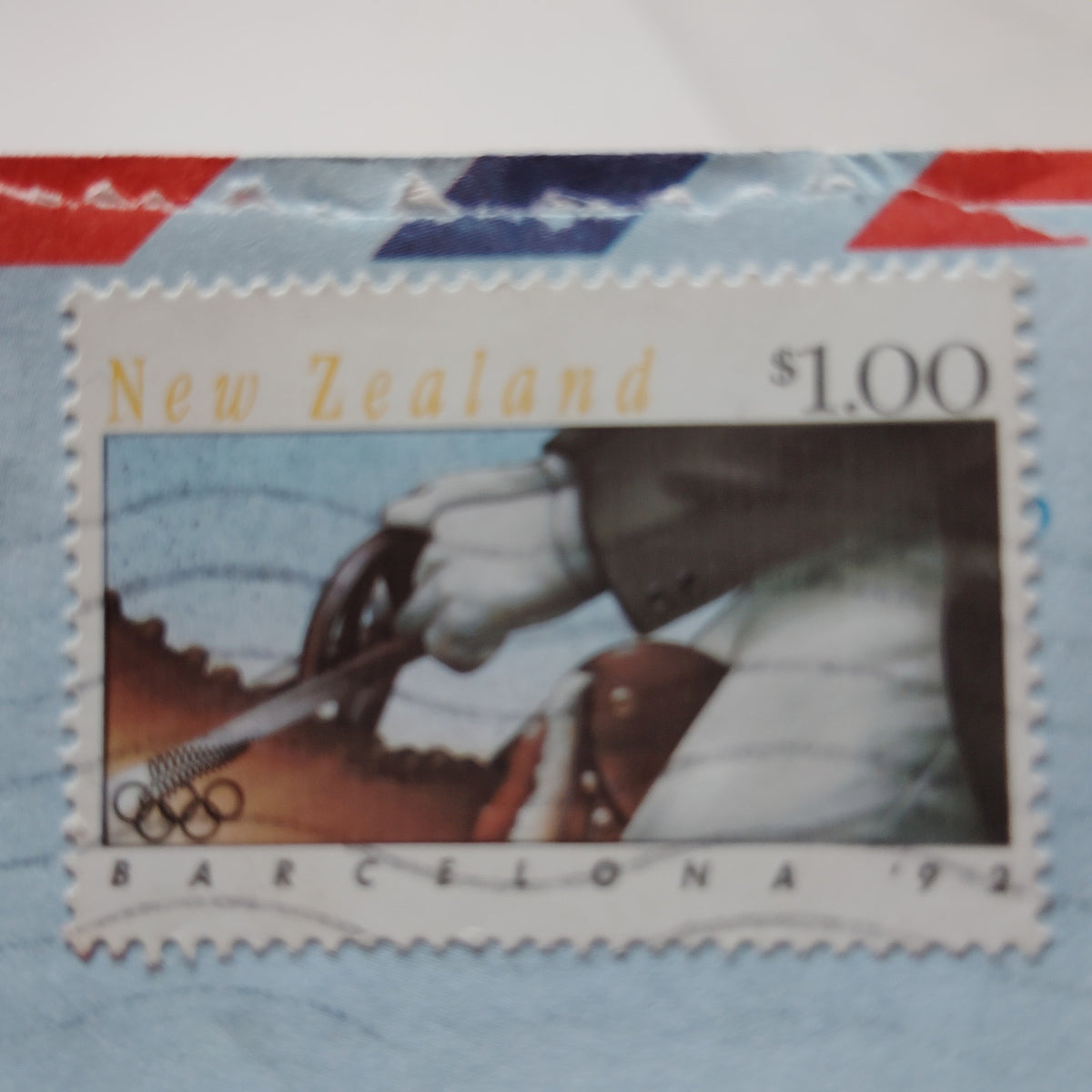 1992 New Zealand Aerogramme $1.00 Barcelona Olympics Stamp Cover Letter
