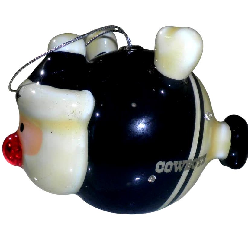 Dallas Cowboys NFL Licensed LED Santa and Snowman Christmas Ornaments