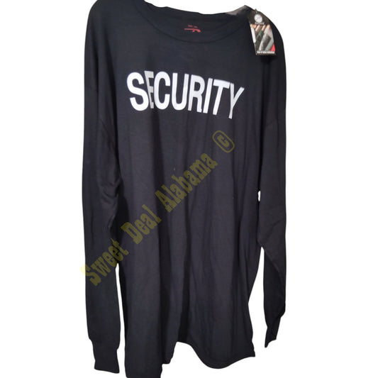 Rothco Black Tactical Shirt - Security - Long Sleeve, Size 3 XL