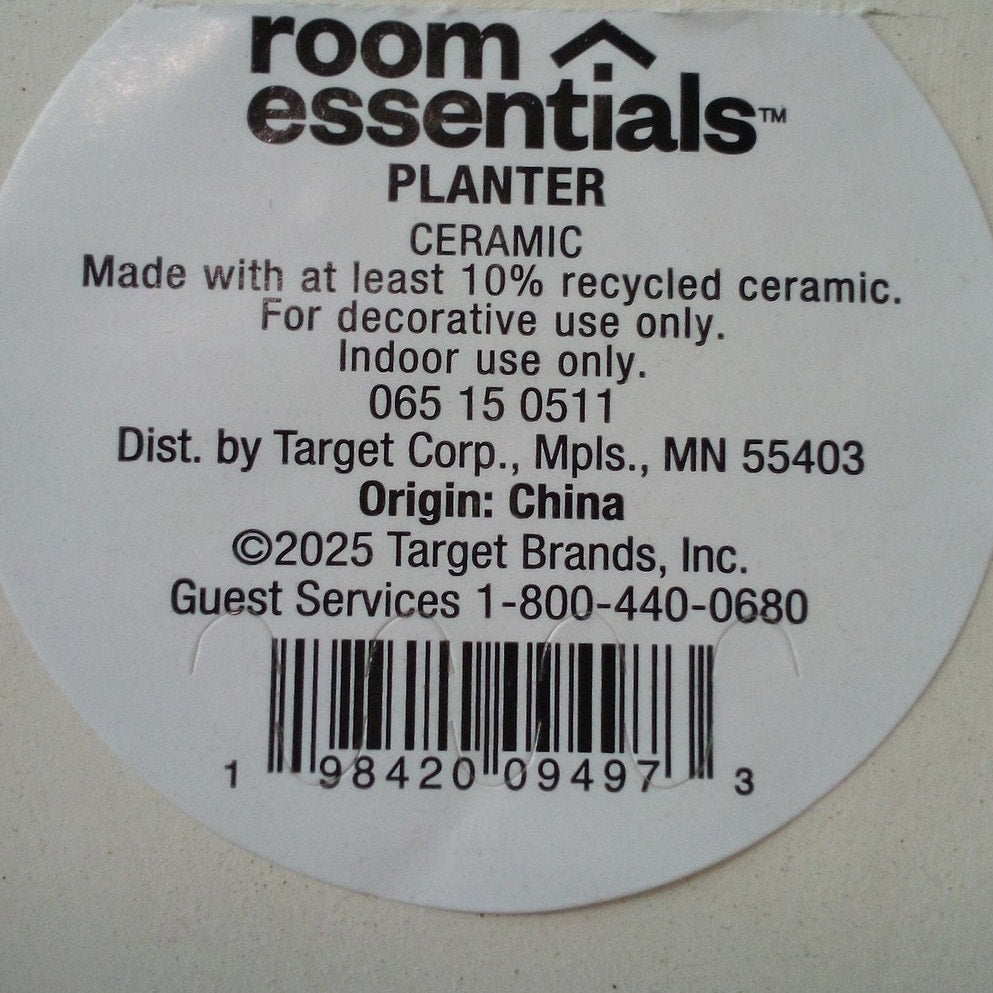 2 Large Bubble Ceramic Planters, White, 7-3/4"D x 6.50"H Plugged Bottom Drain