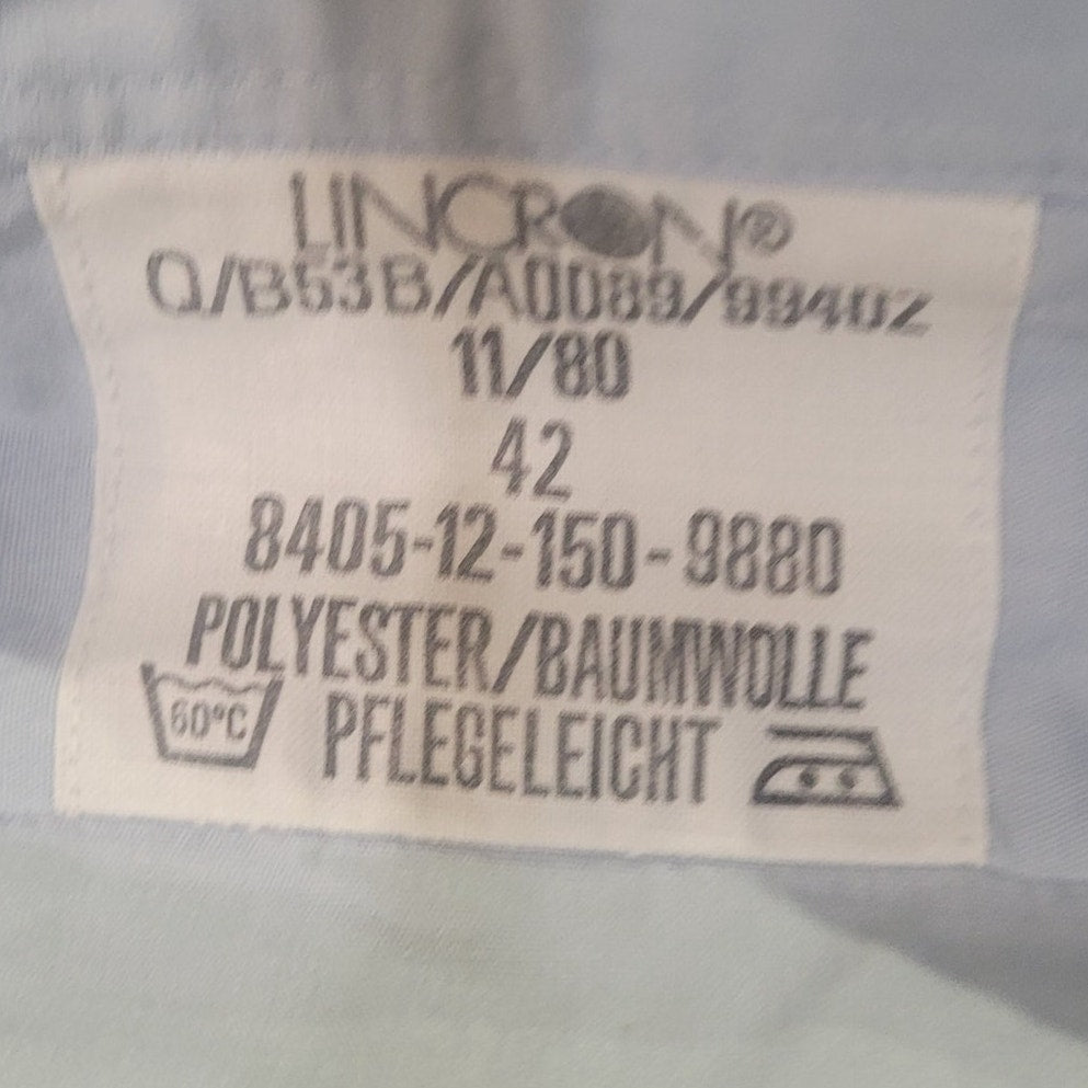 1980 German Military LINCRON Utility Shirt Size 42 (Aprox Med/Large) Pflegeleich