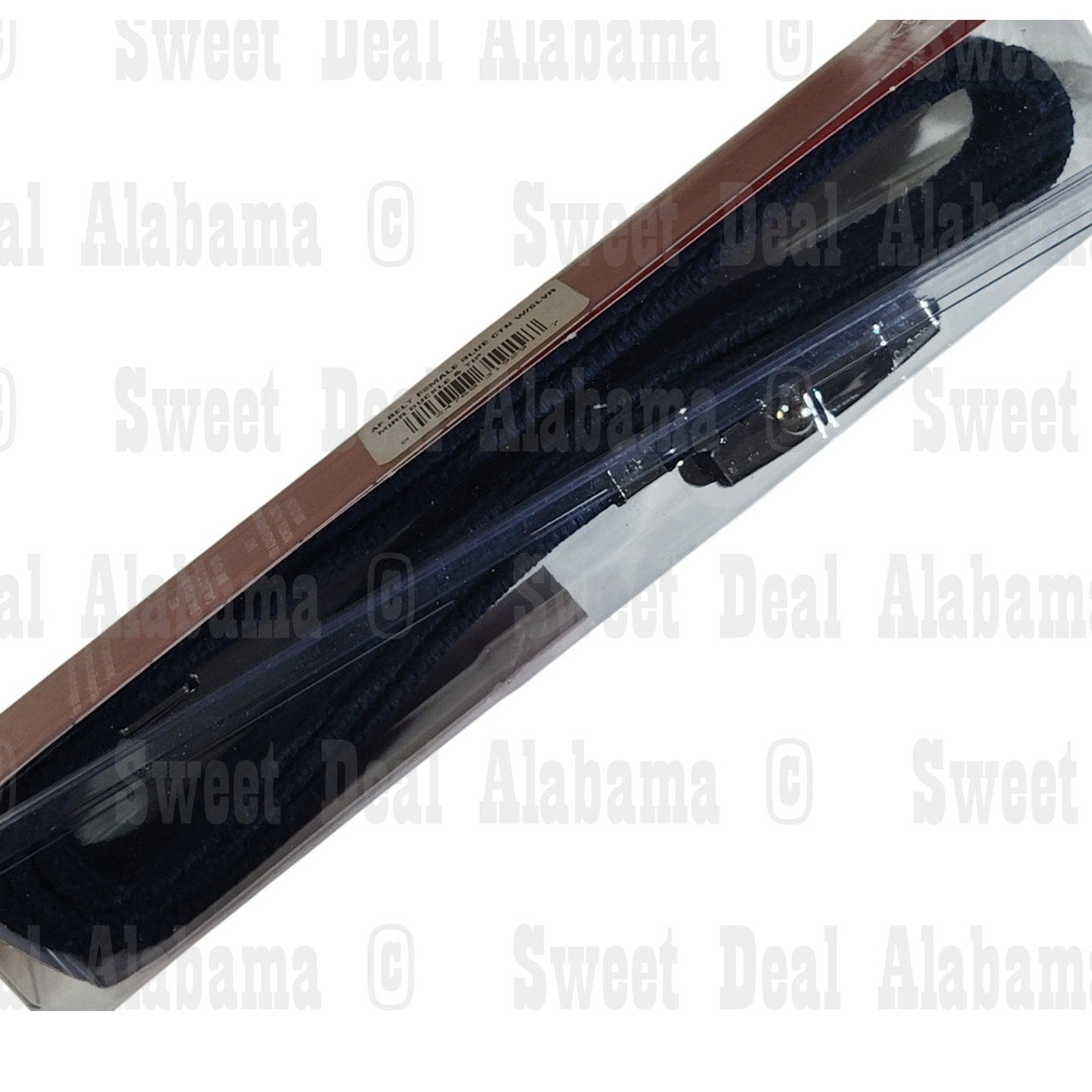 AF Female Belt, Blue Cotton w/ Silver Mirror Buckle & Tip USAF Uniform Accessory