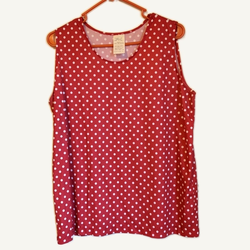 Anthony Richards Size 16 Red & Navy Polka Dot 3-Piece Pantsuit Set