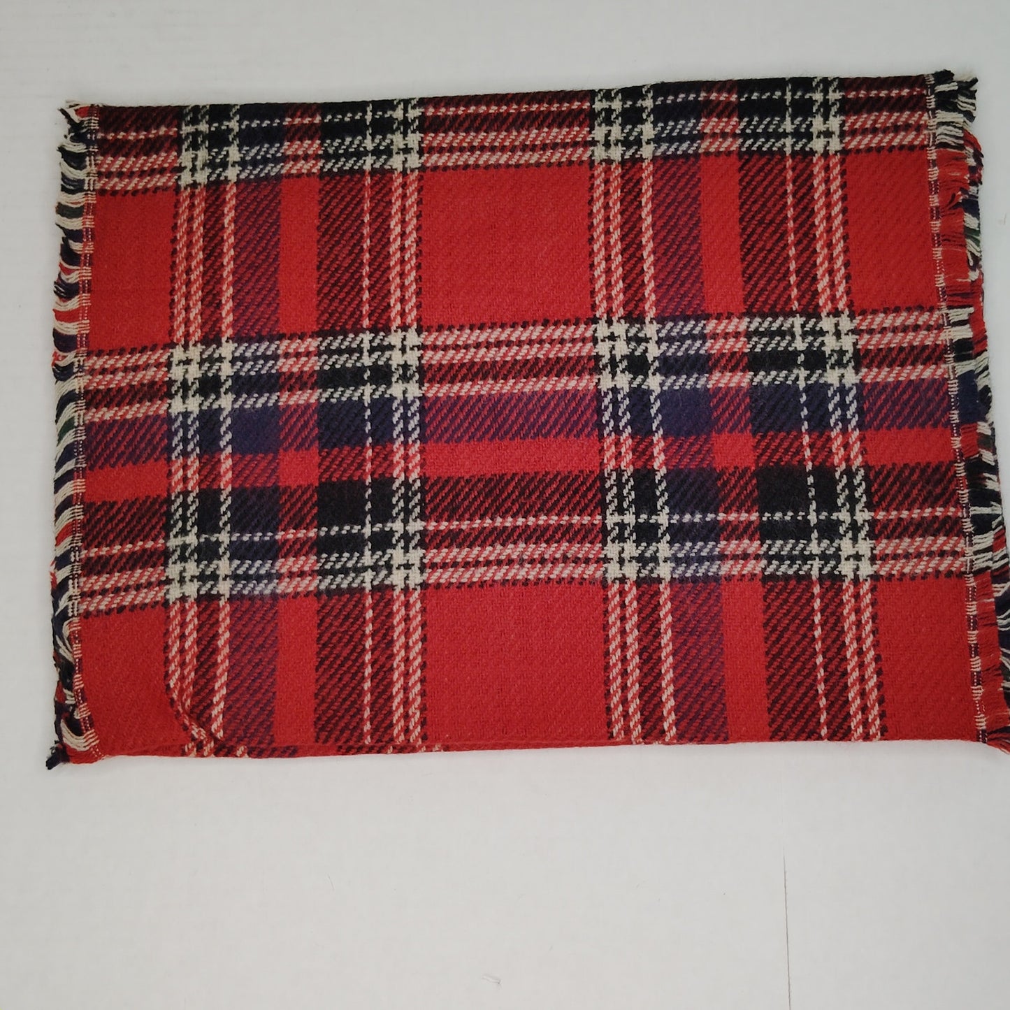 Lucky Leaf Infinity Scarf w/ Tassles, Reversible, Red/Black Plaid & Geometric