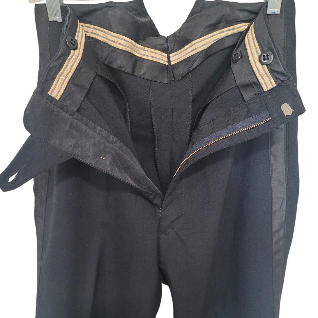 USN Officer Dress Trousers - Size 28x29.5 - Blue Shade 3346 - Black Stripe