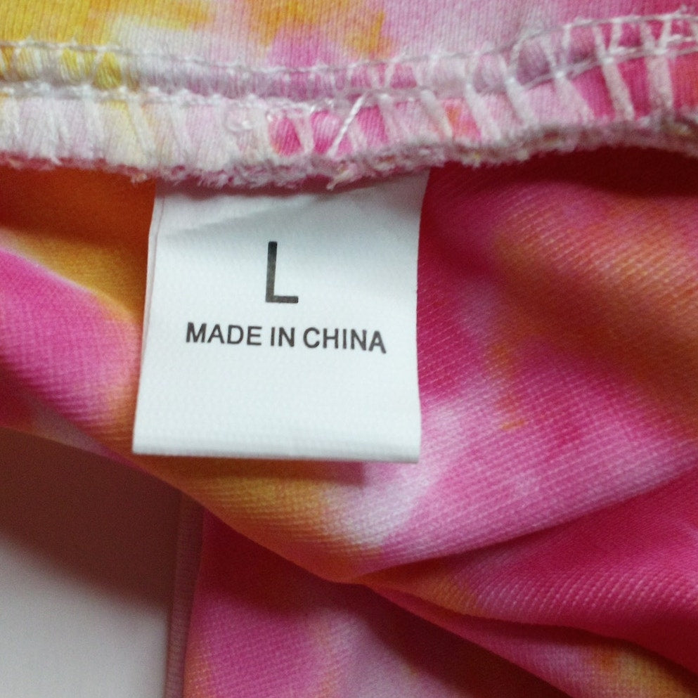 L Pink & Yellow Tie-Dye Bikini Bottoms - Unbranded Swimwear