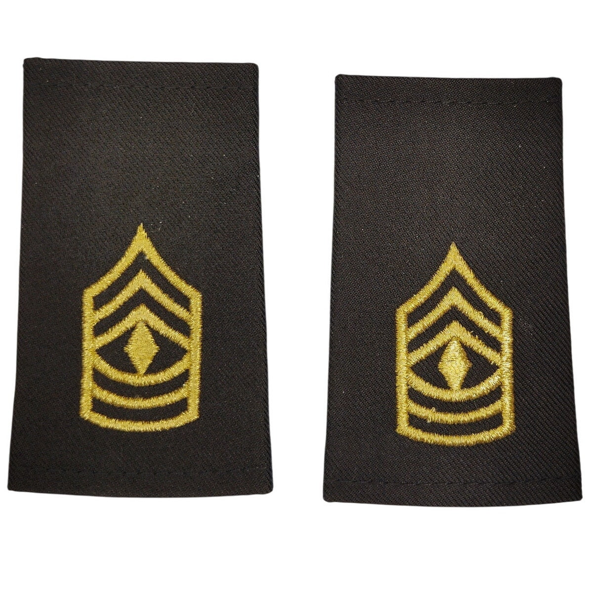US Army First Sergeant E‑8 No‑Shine Shoulder Marks 4‑1/8" × 2‑1/8"