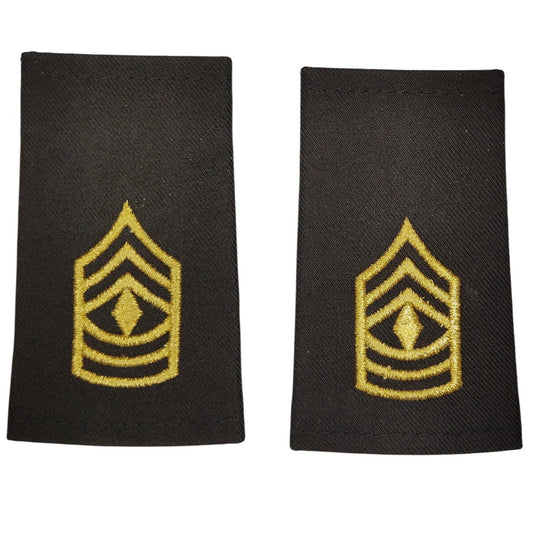 US Army First Sergeant E‑8 No‑Shine Shoulder Marks 4‑1/8" × 2‑1/8"