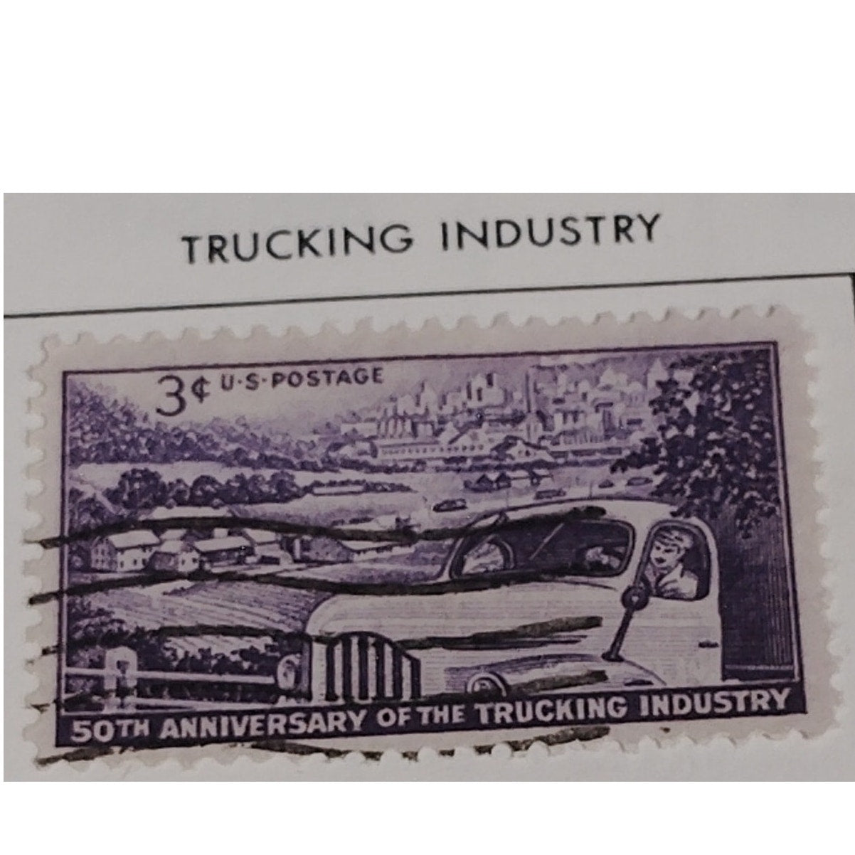 1953 3¢ Trucking Industry 50th Anniversary Stamp – Scott 1025, Mid-Century Truck