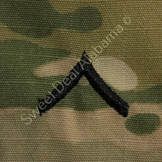 Embroidered Private 2nd Class E-2 OCP Slip-On Rank Insignia, Multi-Camo 2 x 1.75
