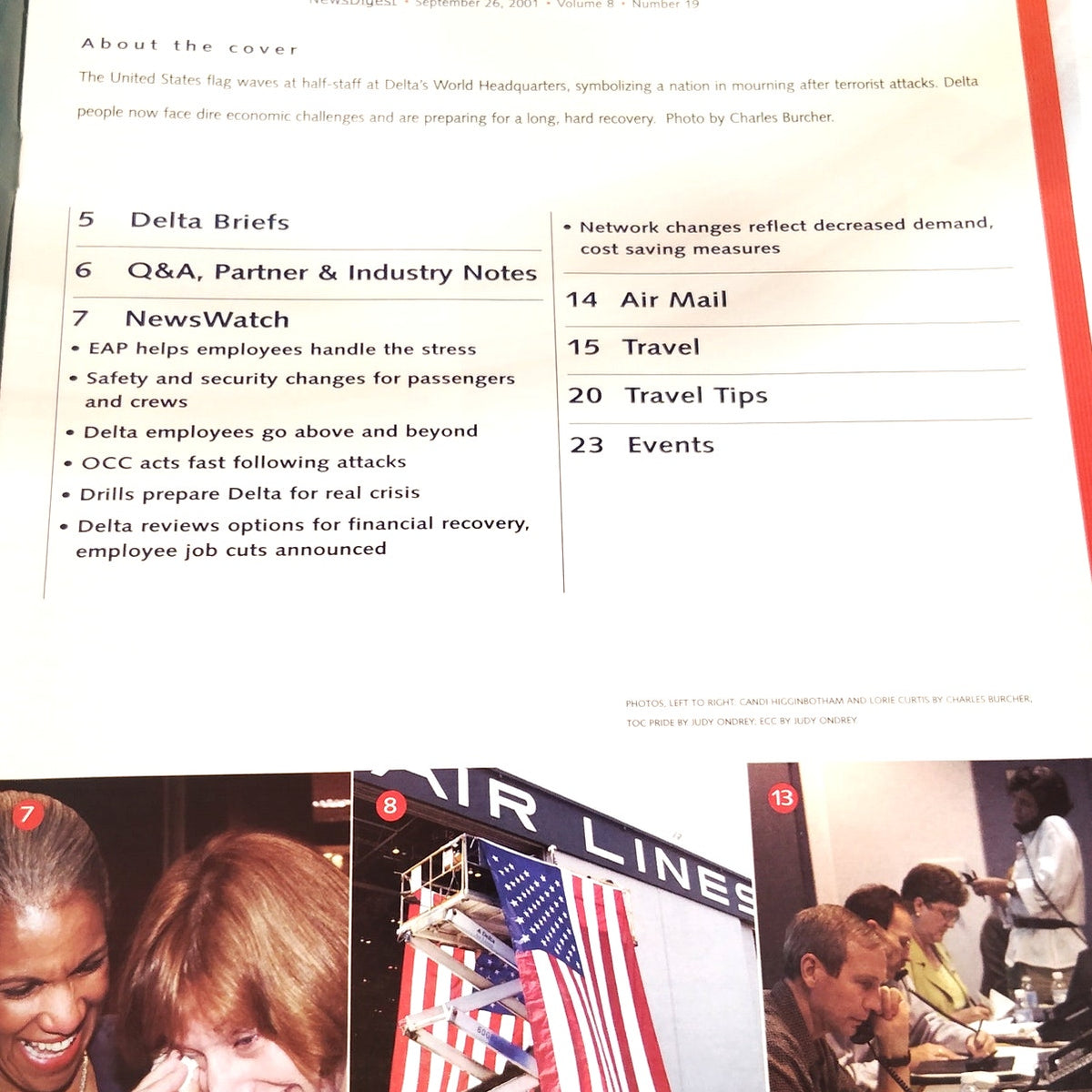 Delta News Digest: Moving Forward September 26, 2001 Airline Magazine