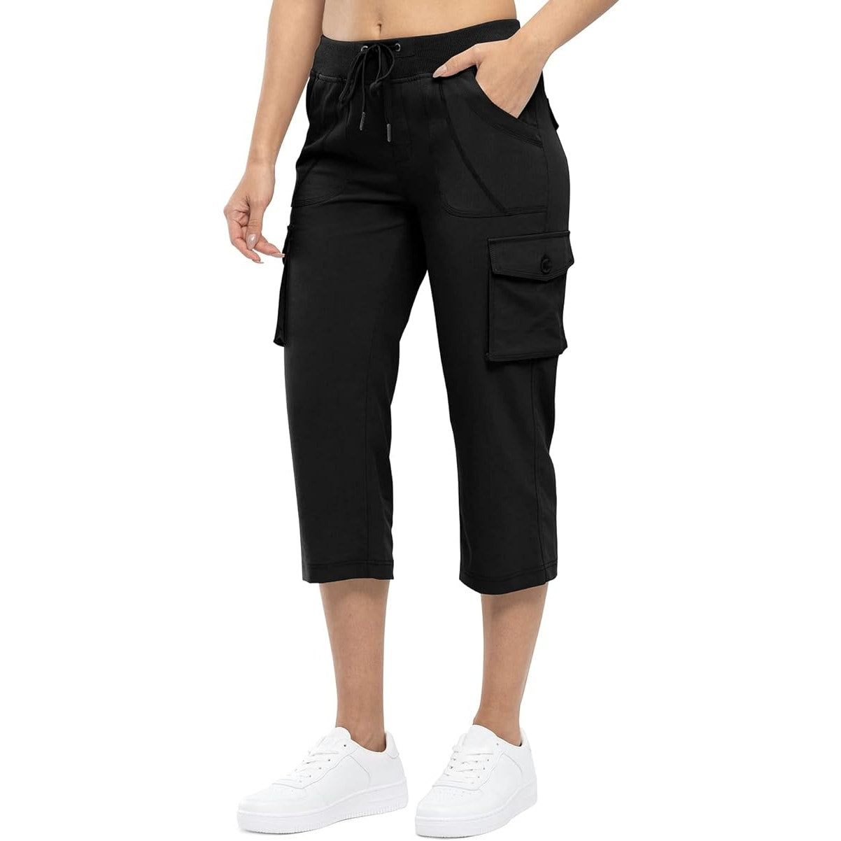 Cargo Capris Lightweight Pants 6-Pockets Quick Dry Outdoor Cropped Shorts, 3XL