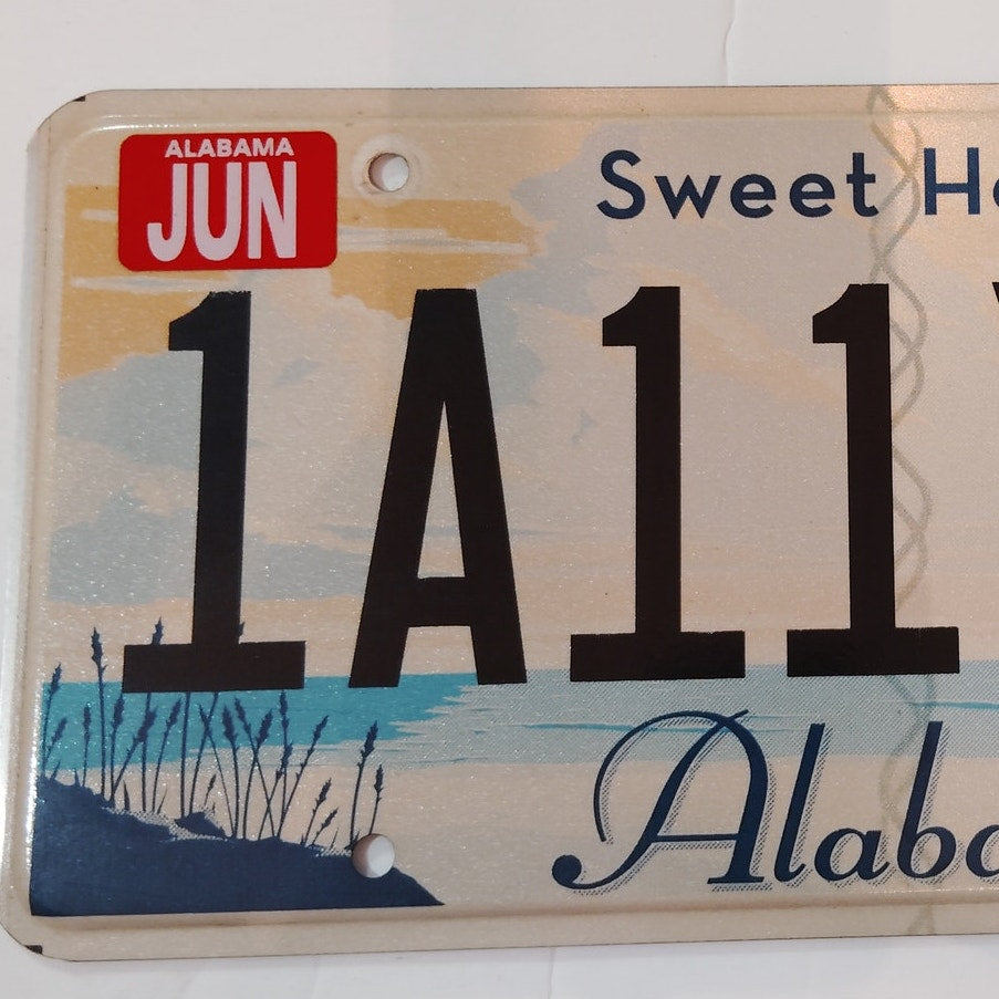 Vintage 2013 Alabama Sweet Home License Plate 1A11Y53 State Tag White Blue