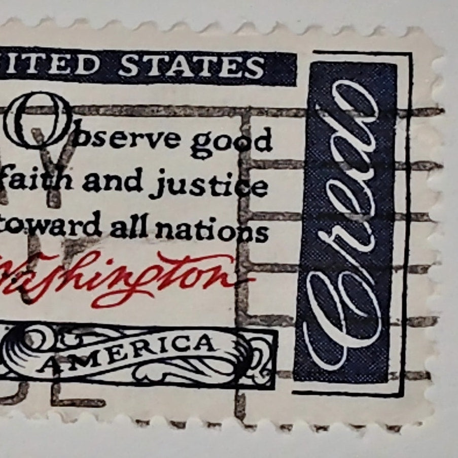 1960 Scott #1139 – 4¢ George Washington / American Credo Series – Canceled