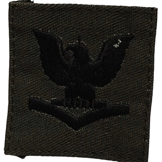 Vintage Navy Petty Officer 3rd Class E-4 Subdued Sew-On Cap Device Emblem OD Green Tactical Patch