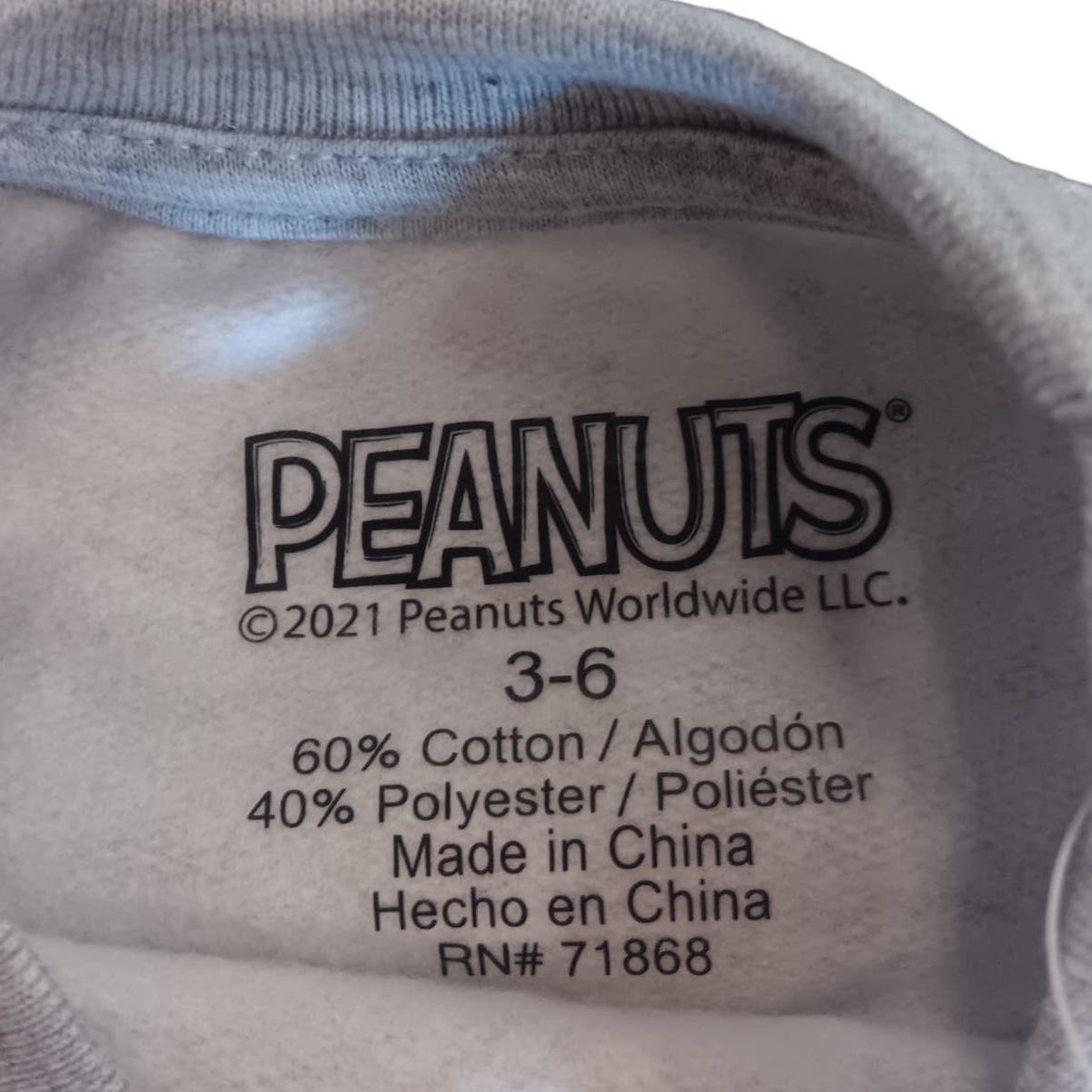 Peanuts Infant (3-6M) Boys Gray Charlie Brown Christmas Woodstock Sweatshirt Top