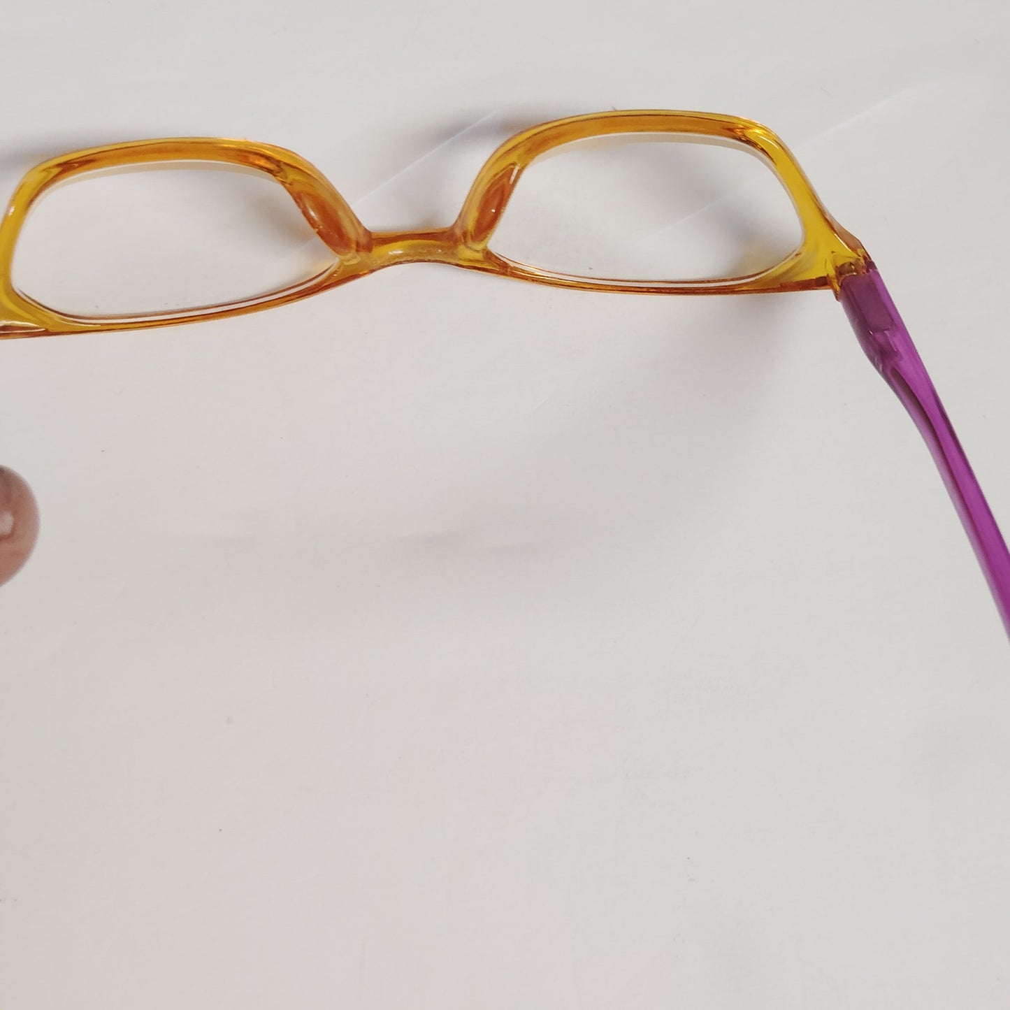 VTG Two‑Tone Orange Purple Reading Glasses +3.00 w/ Protective Sleeve