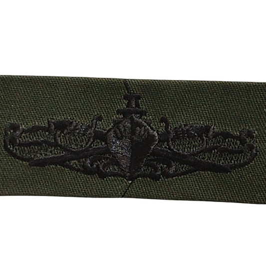 Vintage US Navy Surface Warfare Embroidered Branch Tape, E-1, ODG BDU Uniform Patch 8" x 1-1/4"