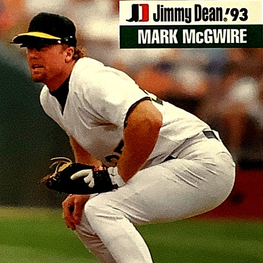 1993, Mark McGwire Oakland Athletics, MLB, Jimmy Dean '93 Ltd Ed., Card 22 EX/NM