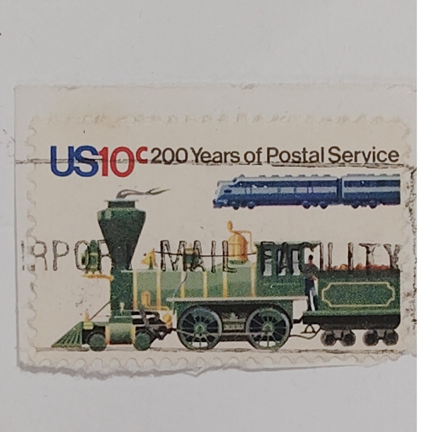 Title: 1975 USPS Bicentennial Stamp – 10¢  Used – Trains – Scott #1574 – Womer