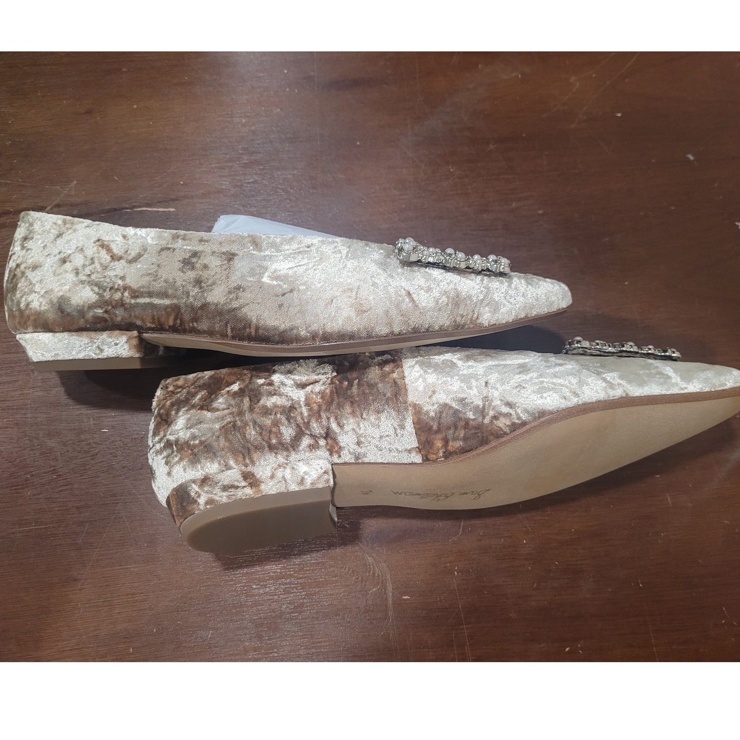 Sam Edelman Janina Ballet Flat, Prosecco Luster, Womens 7.5M Pointed Toe Slip-On