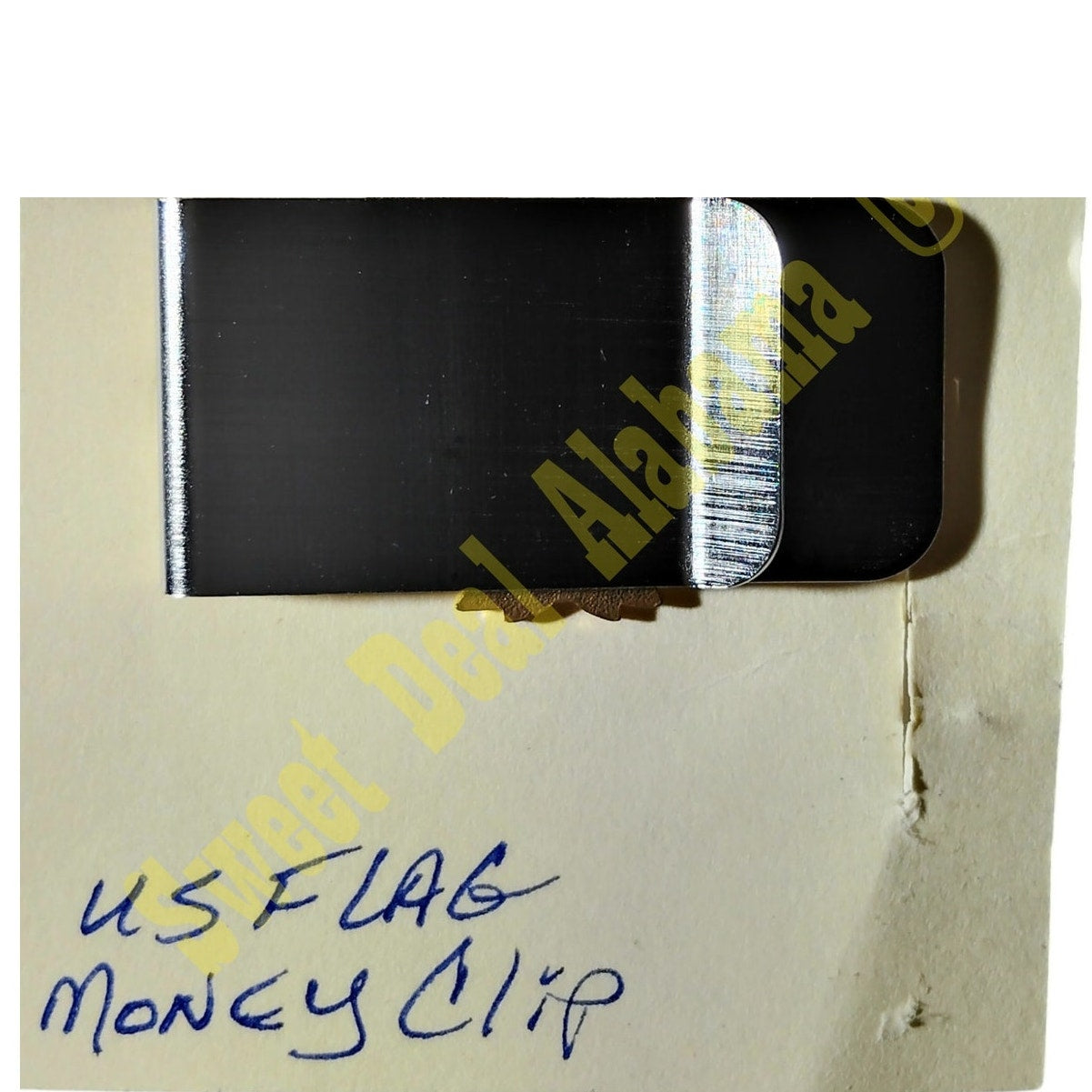 US Flag Wreath (1-1/4"W x 1-1/8"H) Money Clip (1-7/8"W x 1"H)
