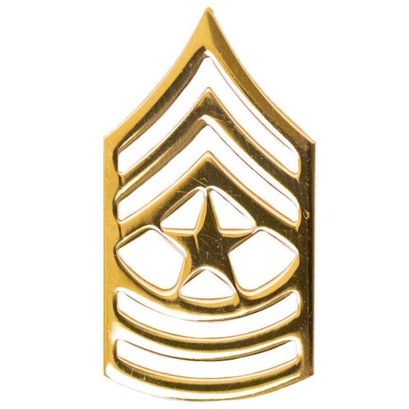 U.S. Army Sergeant Major E‑9 Metal Rank Insignia novelty Pins 13/16" × 1‑1/2"