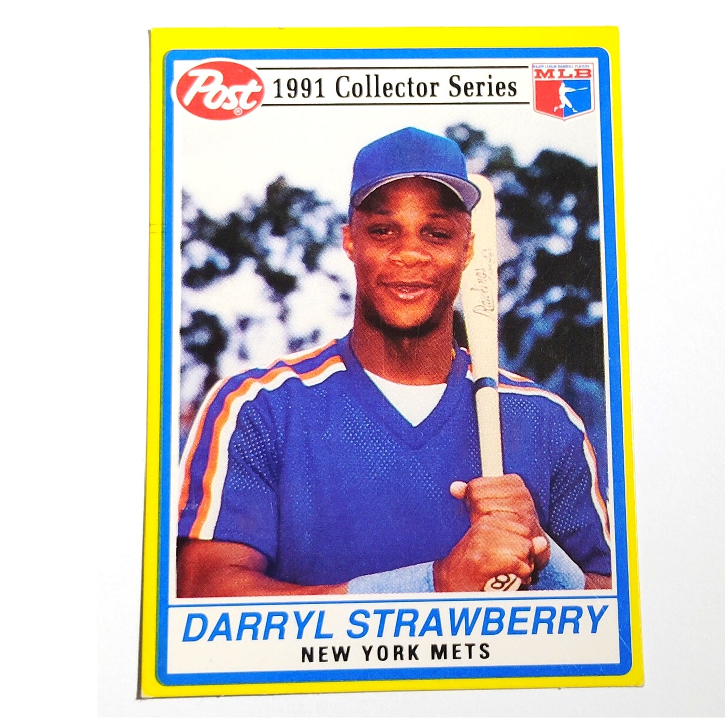 1991 Post Collector Series Darryl Strawberry #7 New York Mets OF Ball Card NM