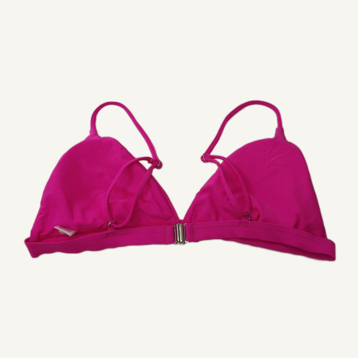 Hot Pink Triangle Bikini Top Size L Adjustable Straps Hook & Eye Swimwear