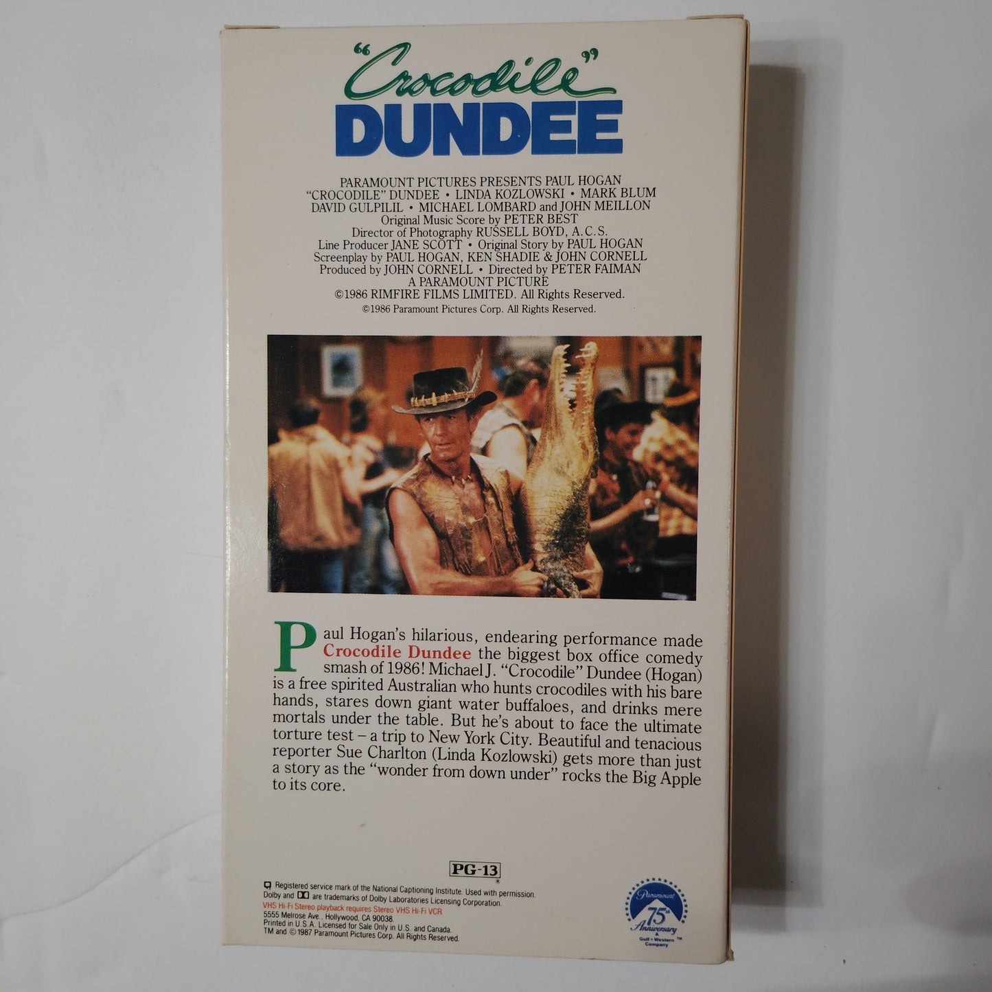 Crocodile Dundee VHS 1986 Paul Hogan Linda Kozlowski Comedy Adventure Paramount