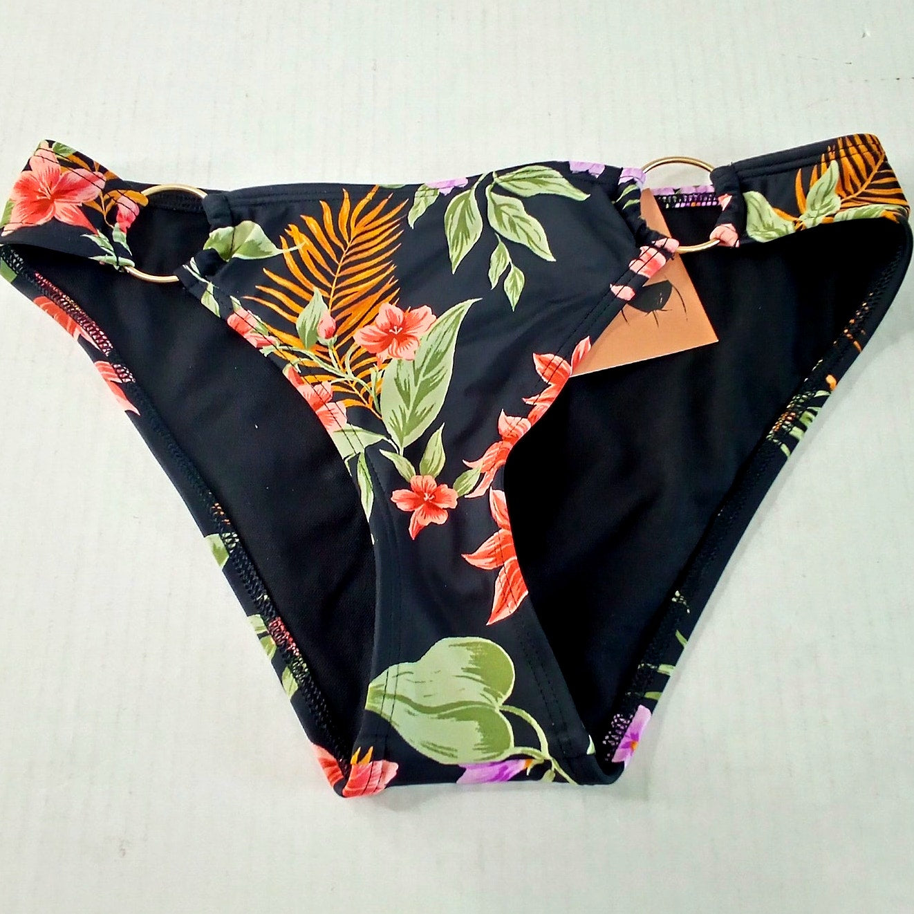 Shade & Shore Tropical Print Bikini Bottom Multi XS (0-2), Medium Coverage