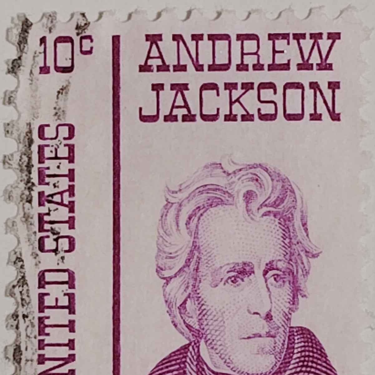 1967 10¢ Andrew Jackson Stamp – Prominent Americans Series – Scott #1286 – Lilac