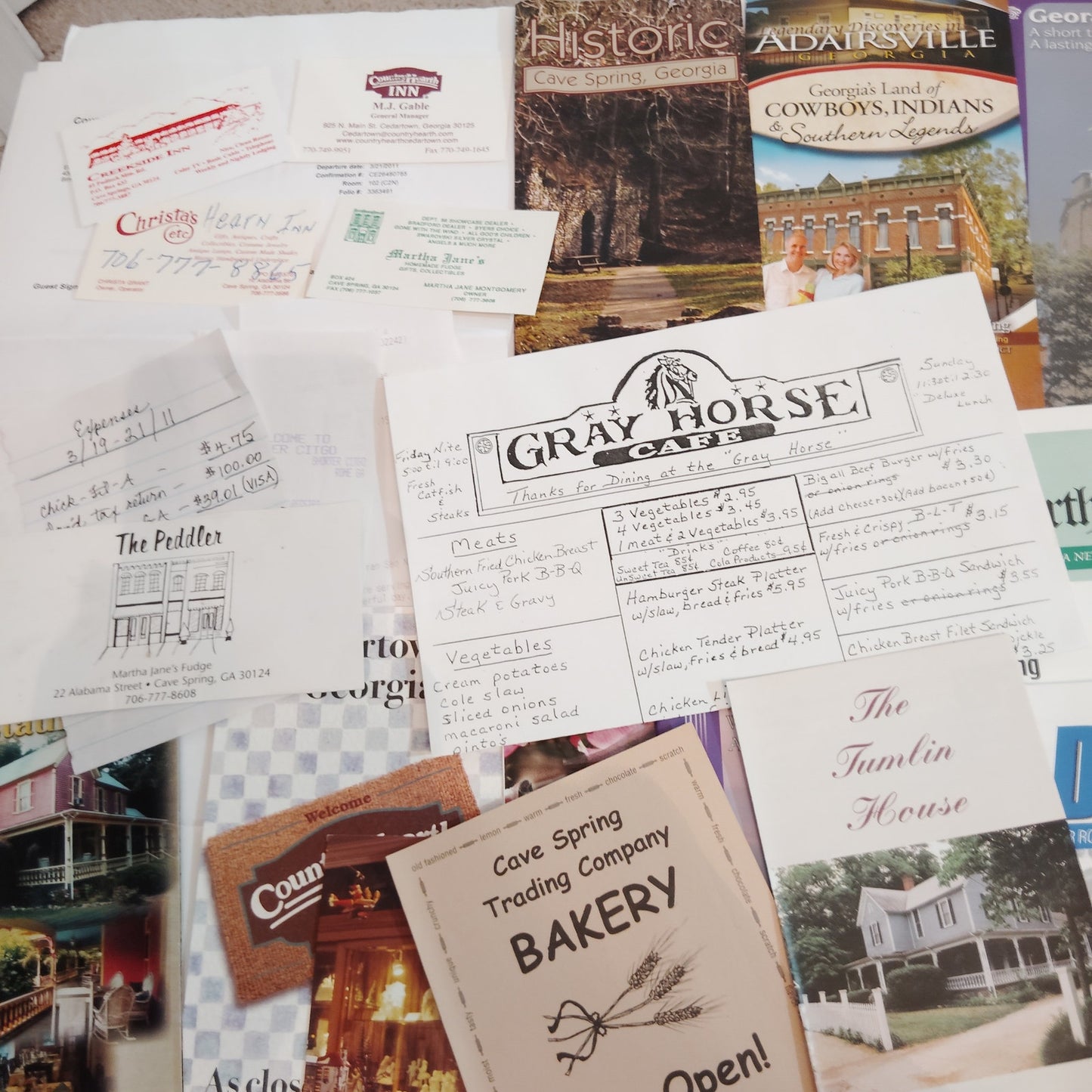 Vintage Cave Spring & Rome, GA Travel Ephemera Lot - Tourist Brochures, Maps