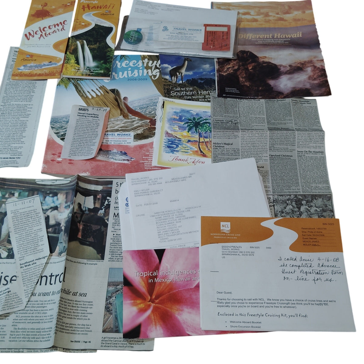 2008 NCL Hawaiian Cruise Ephemera Collection - Freestyle Cruising Memorabilia