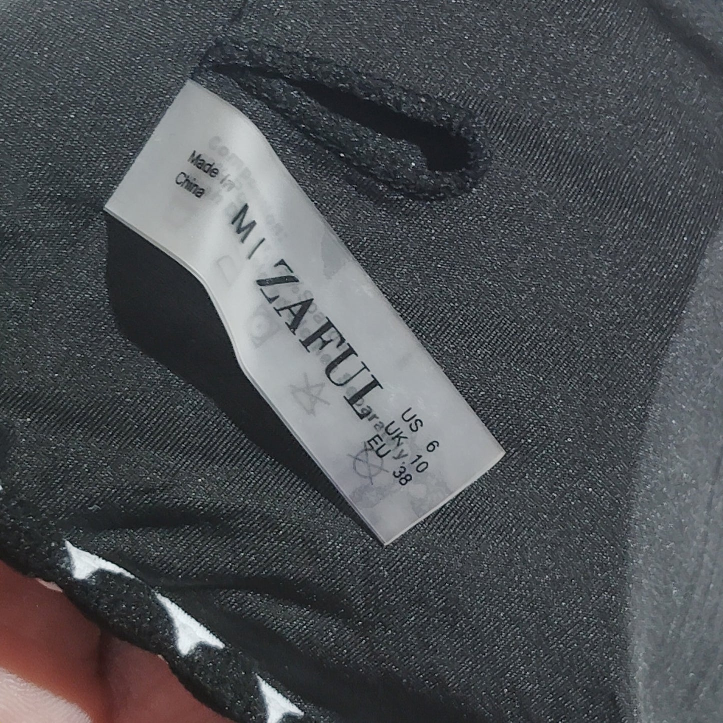 ZAFUL Women’s Scalloped Bandeau Bikini Top – Black/White – 6 (M) – NWT