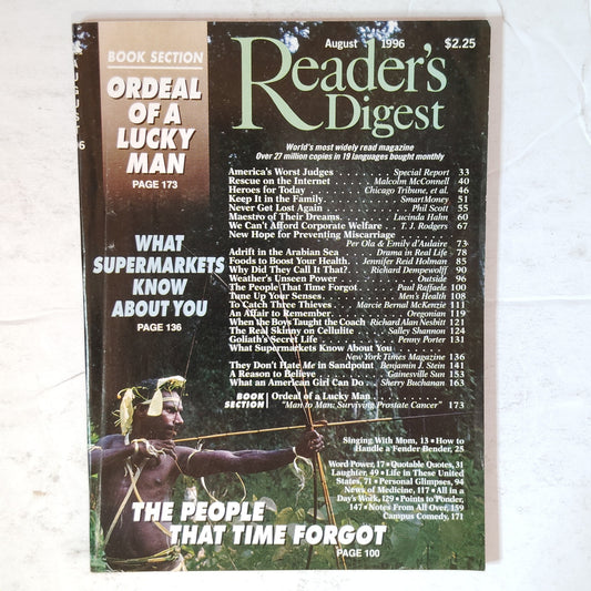 Reader's Digest August 1996 Vintage Magazine - The People That Time Forgot