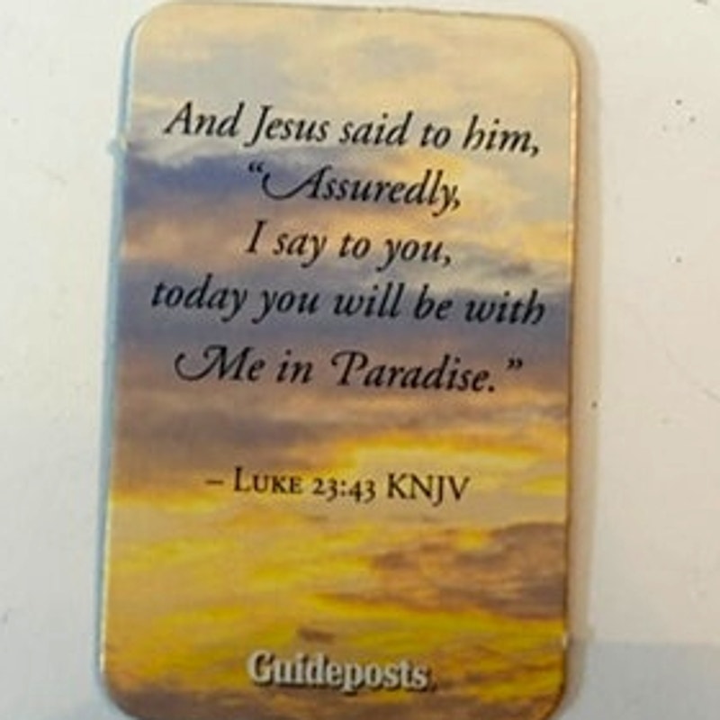 Christian Scripture Fridge Magnet Luke 23:43 Sunrise Guideposts Design 2x1.25