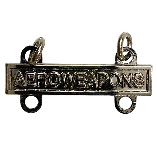 Military Qualification Bar, Aeroweapons, Silver Text and Background 1/2"H x 1"W